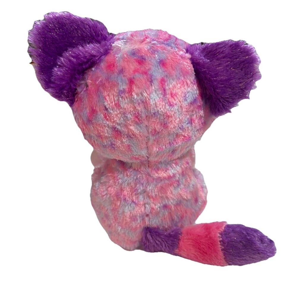 TY Beanie Boos, BECCA the Bush Baby (Glitter Eyes) TySilk 6" tall, Purple Pink - Picture 3 of 3